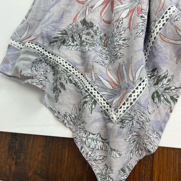 Cynthia Rowley Women's Purple Floral Linen Blend Handkerchief Hem Midi Dress S - Picture 11 of 16